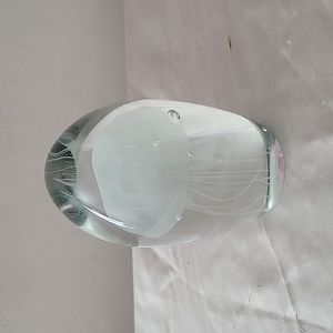 Home Art Glass White Jellyfish With Bubbles Paperweight